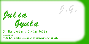 julia gyula business card